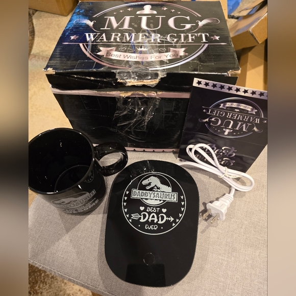 Daddysaurus Black Mug and Warmer Set - Picture 1 of 8